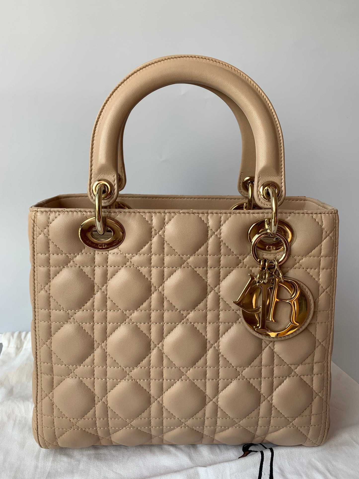 Lady Dior Medium Bag Pink Cannage Leather