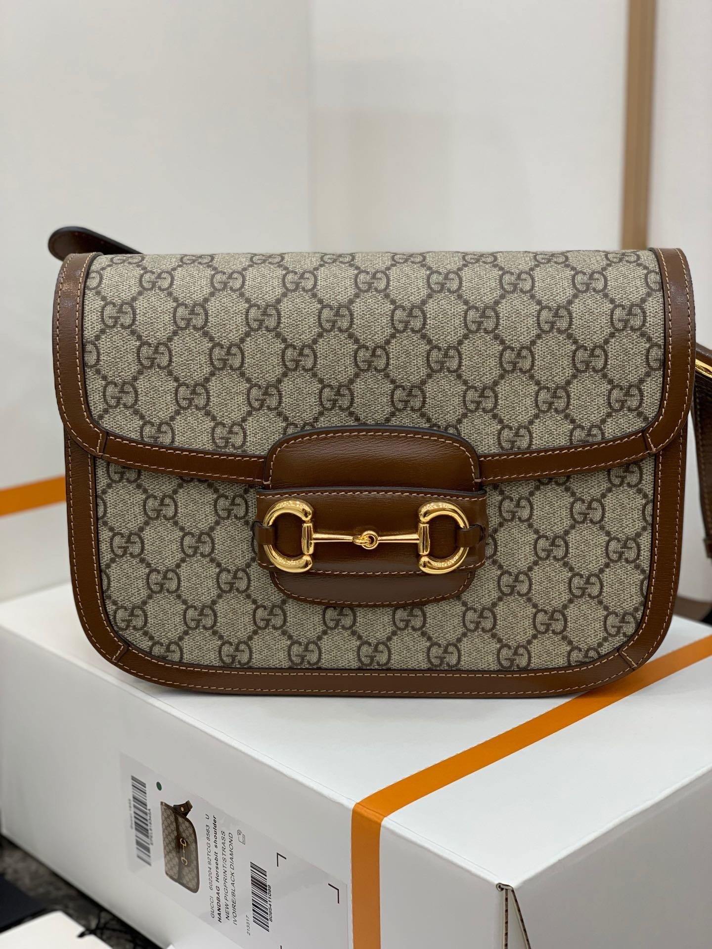 Gucci Horsebit Leather Nylon Shoulder Bag Style 7