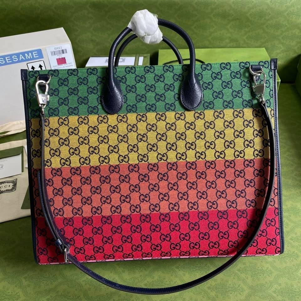 Gucci Leather Canvas Tote Style 71