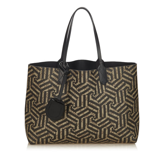 Gucci Black Leather Canvas Tote Style 4