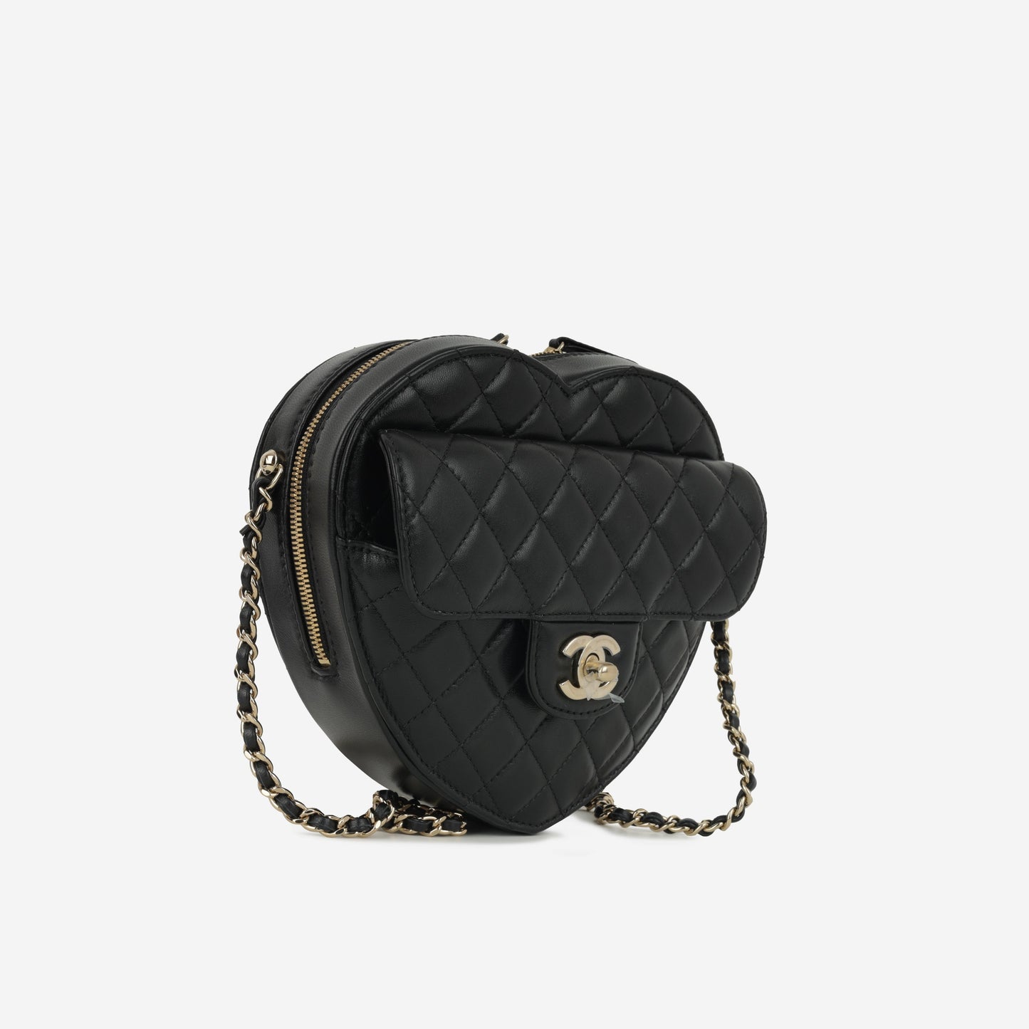 Chanel Large Heart Bag - Black Lambskin | Champagne Gold Hardware