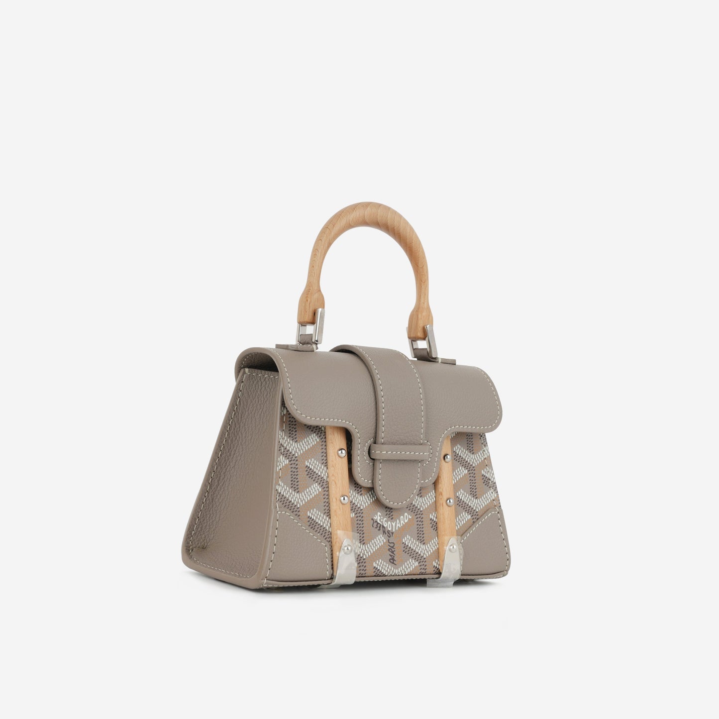 Goyard Nano Saïgon - Grey Goyardine / Grained Calfskin | Palladium Hardware (NWT)
