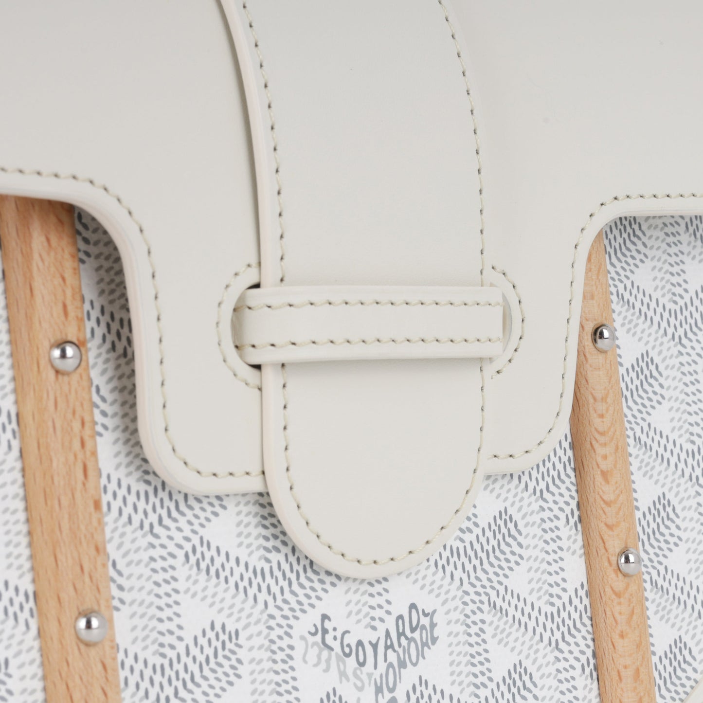 Goyard Saïgon Structuré PM Bag - White Goyardine / Calfskin | Palladium Hardware
