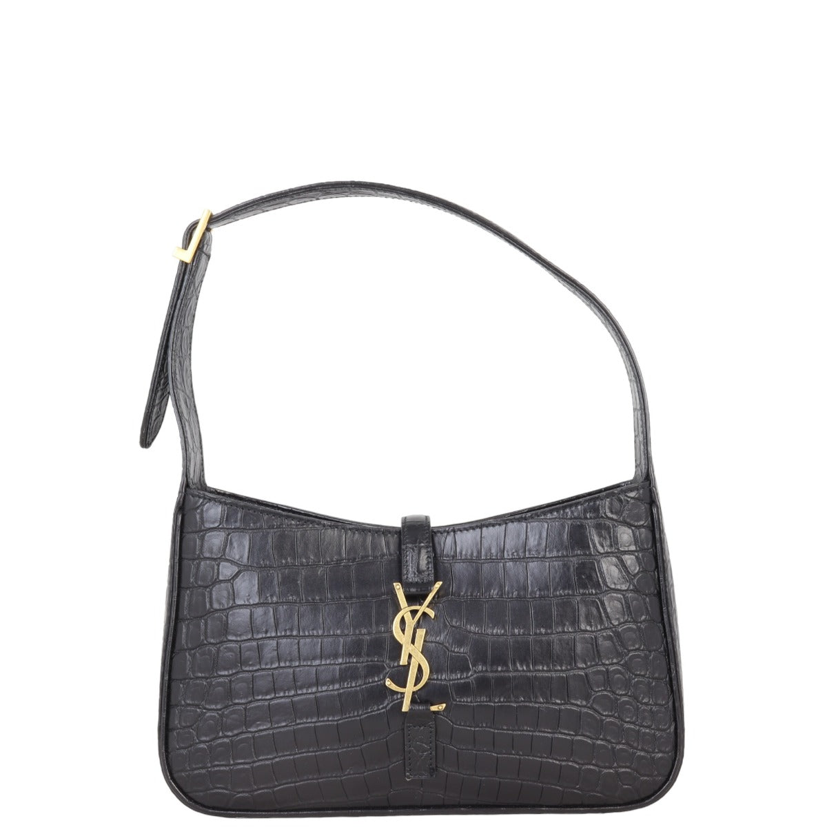 Saint Laurent Le 5 A 7 Hobo Croc-Embossed