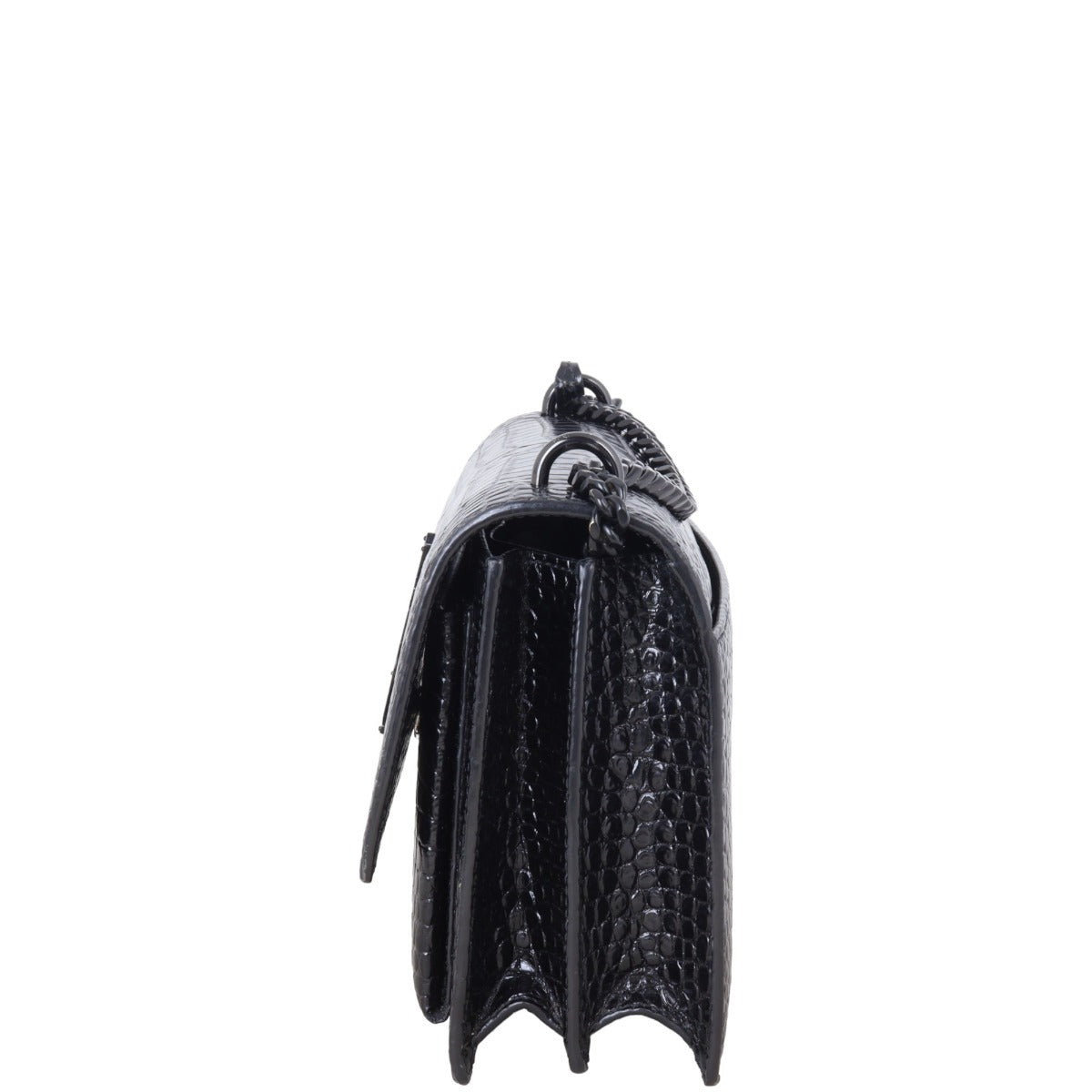 Saint Laurent Sunset Medium Croc-Embossed