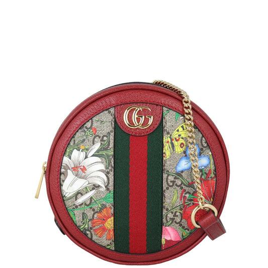 Gucci Flora GG Supreme Ophidia Round Backpack Mini