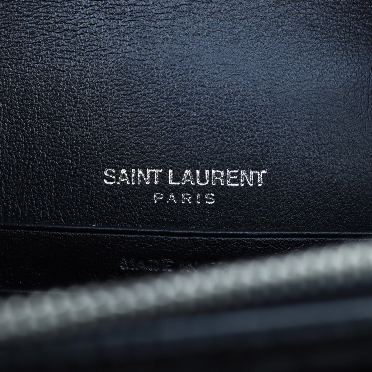 Saint Laurent Sunset Chain Wallet Croc Embossed