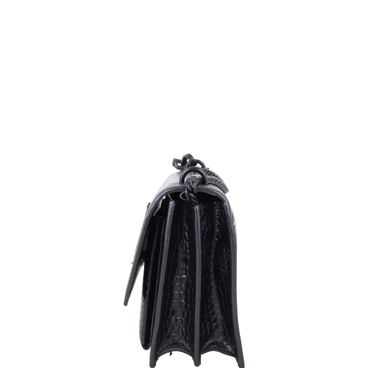 Saint Laurent Sunset Medium Croc-Embossed