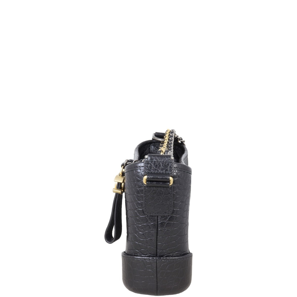 Chanel Gabrielle Hobo Logo Handle Croc Embossed Small