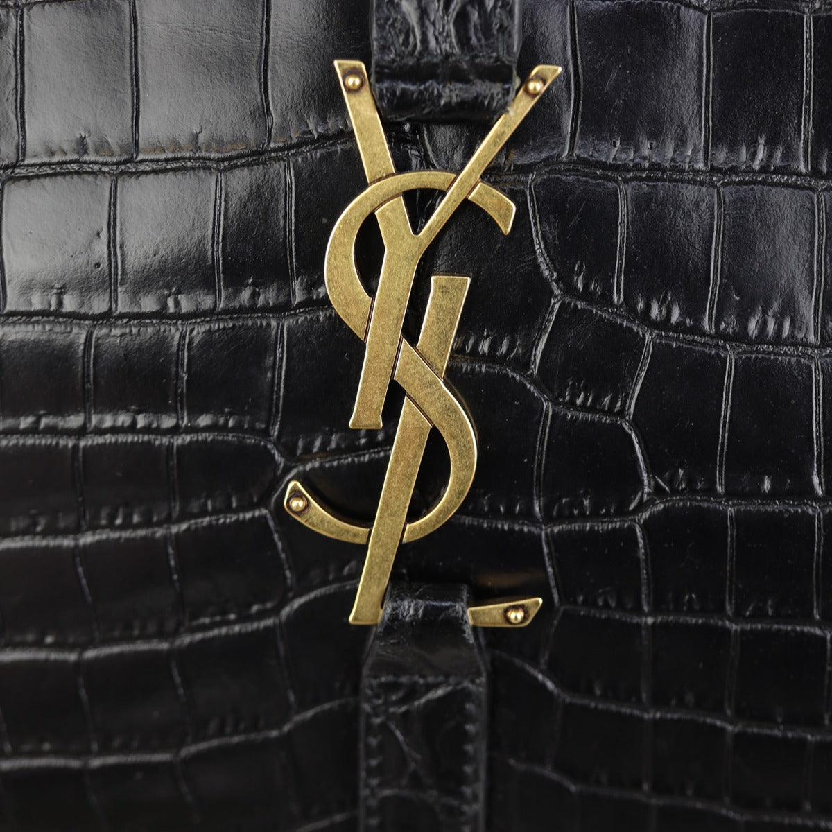 Saint Laurent Le 5 A 7 Hobo Croc-Embossed
