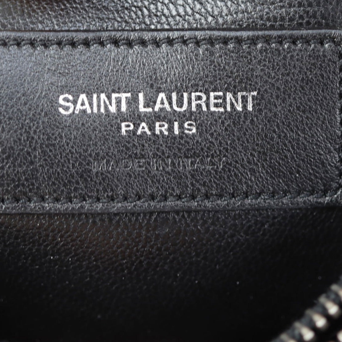 Saint Laurent College Medium Croc-Embossed Nubuck