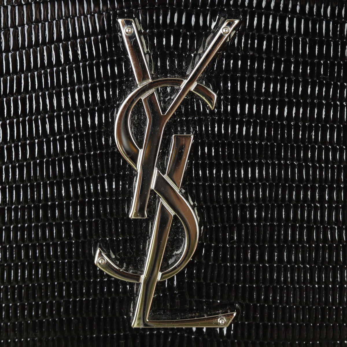 Saint Laurent Sunset Chain Wallet Lizard Embossed