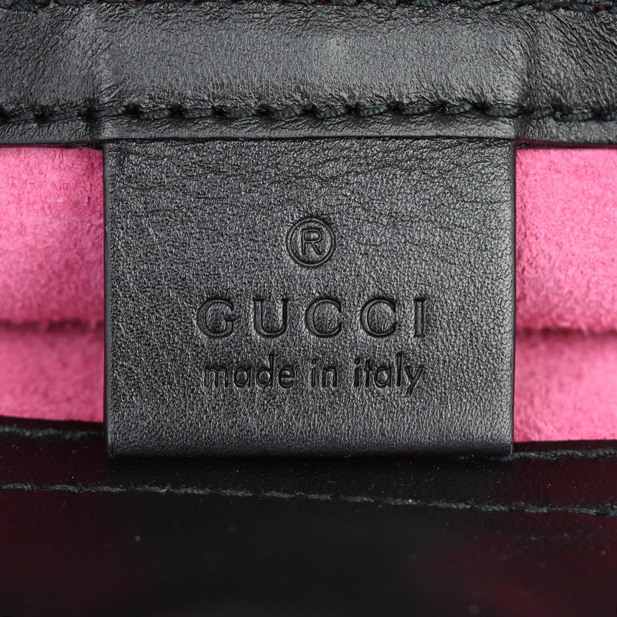 Gucci Leather Logo Drawstring Backpack Small