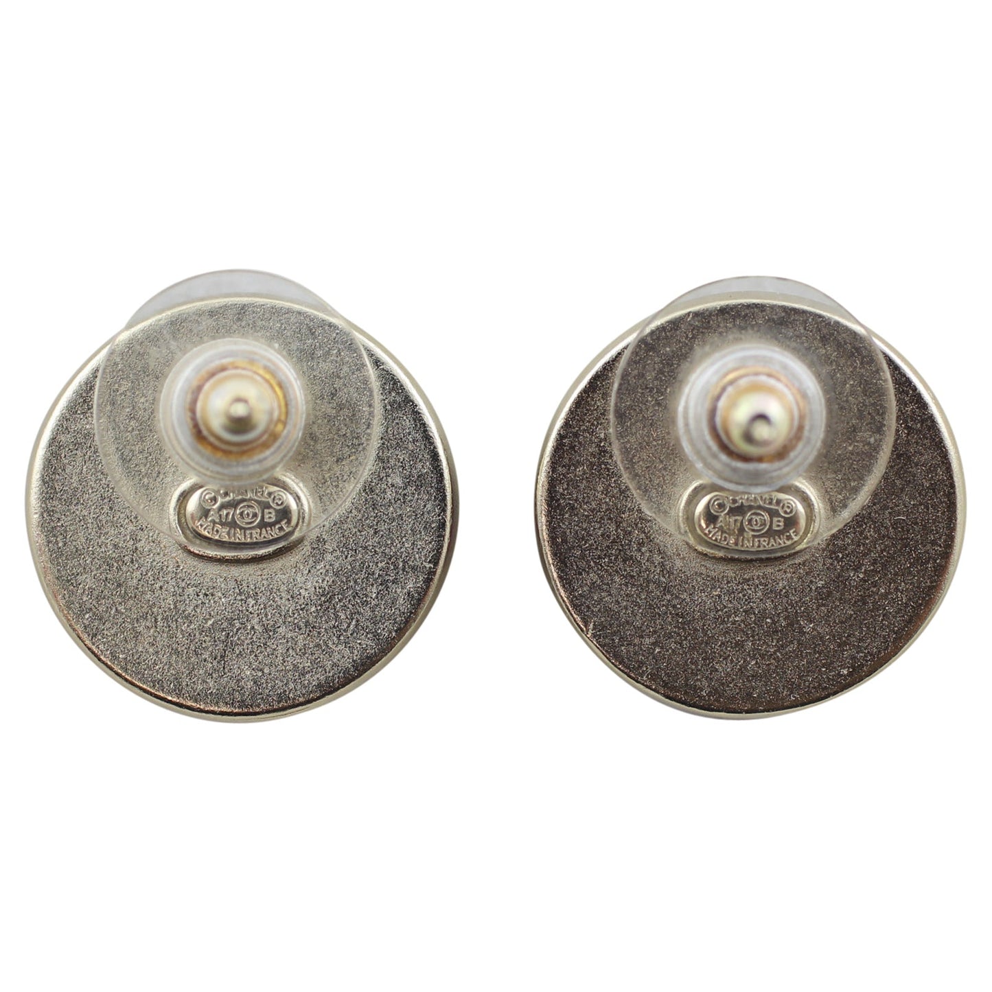 Chanel Resin CC Button Earrings