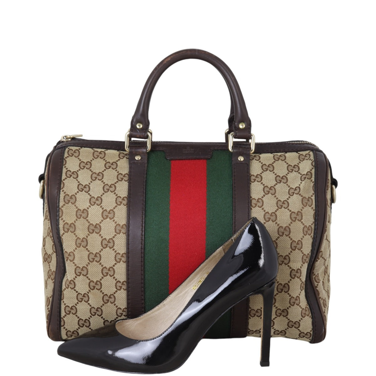 Gucci   Web Original GG Boston Bag Medium