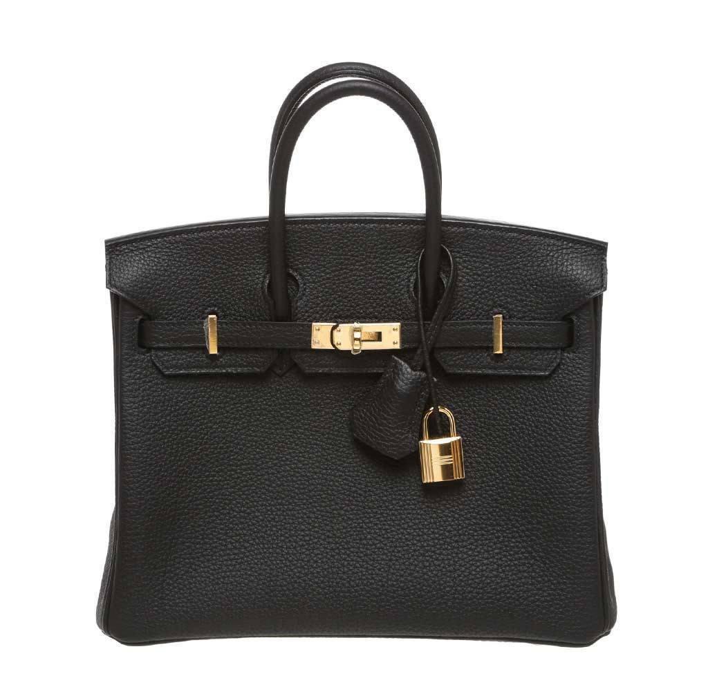 HermesBirkin 25 Black Togo Bag