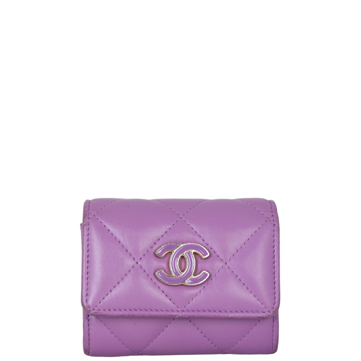 Chanel CC Card Holder on Chain | Purple