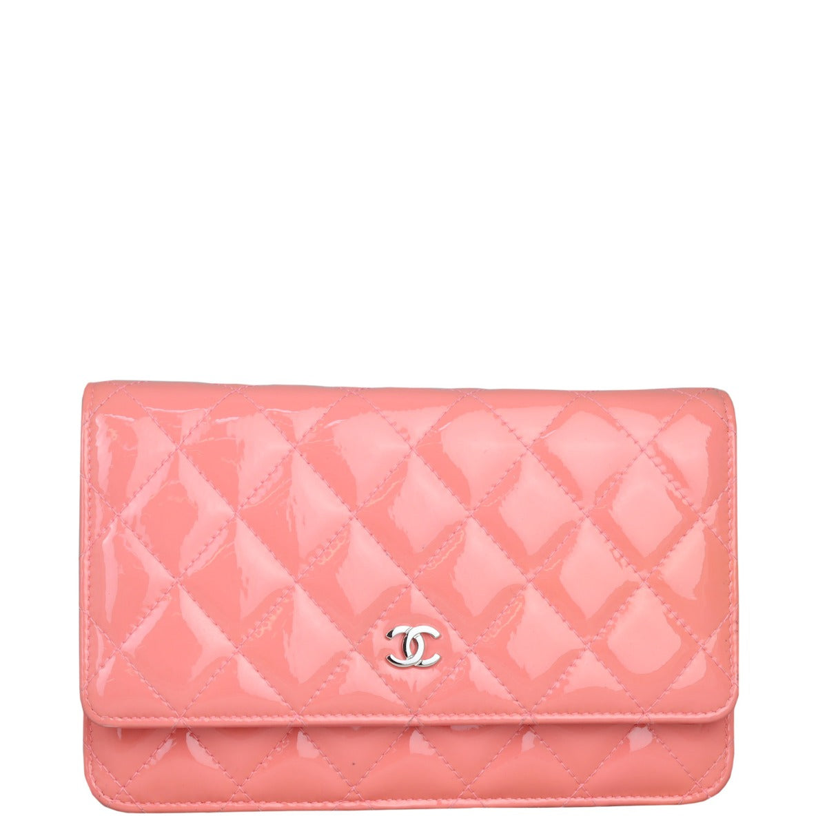 Chanel Classic Wallet on Chain Patent | Coral Pink