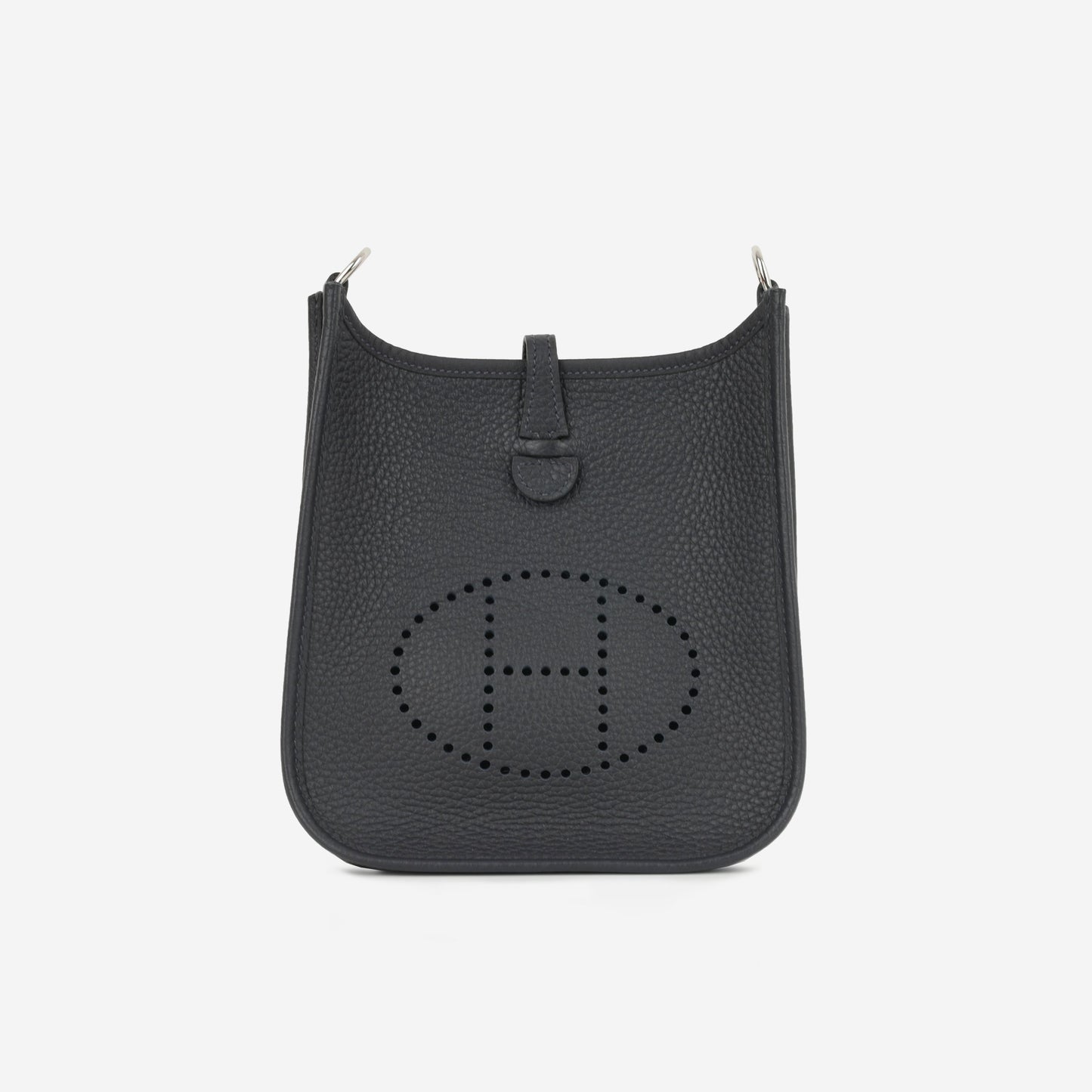 Hermès Evelyne TPM - Caban Clemence / Rose Shocking - Bleu Indigo Strap | Palladium Hardware