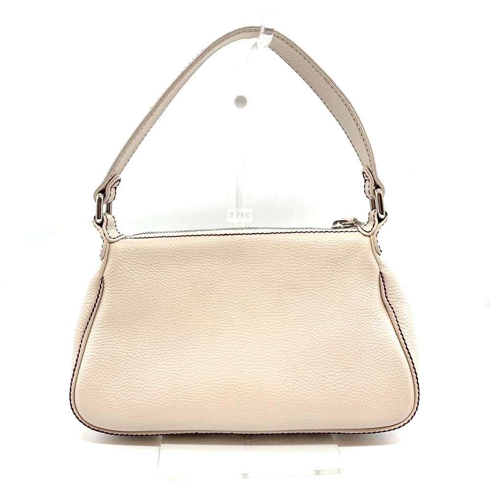 Chanel Leather Shoulder Bag White Silver Hardware Classic Flap