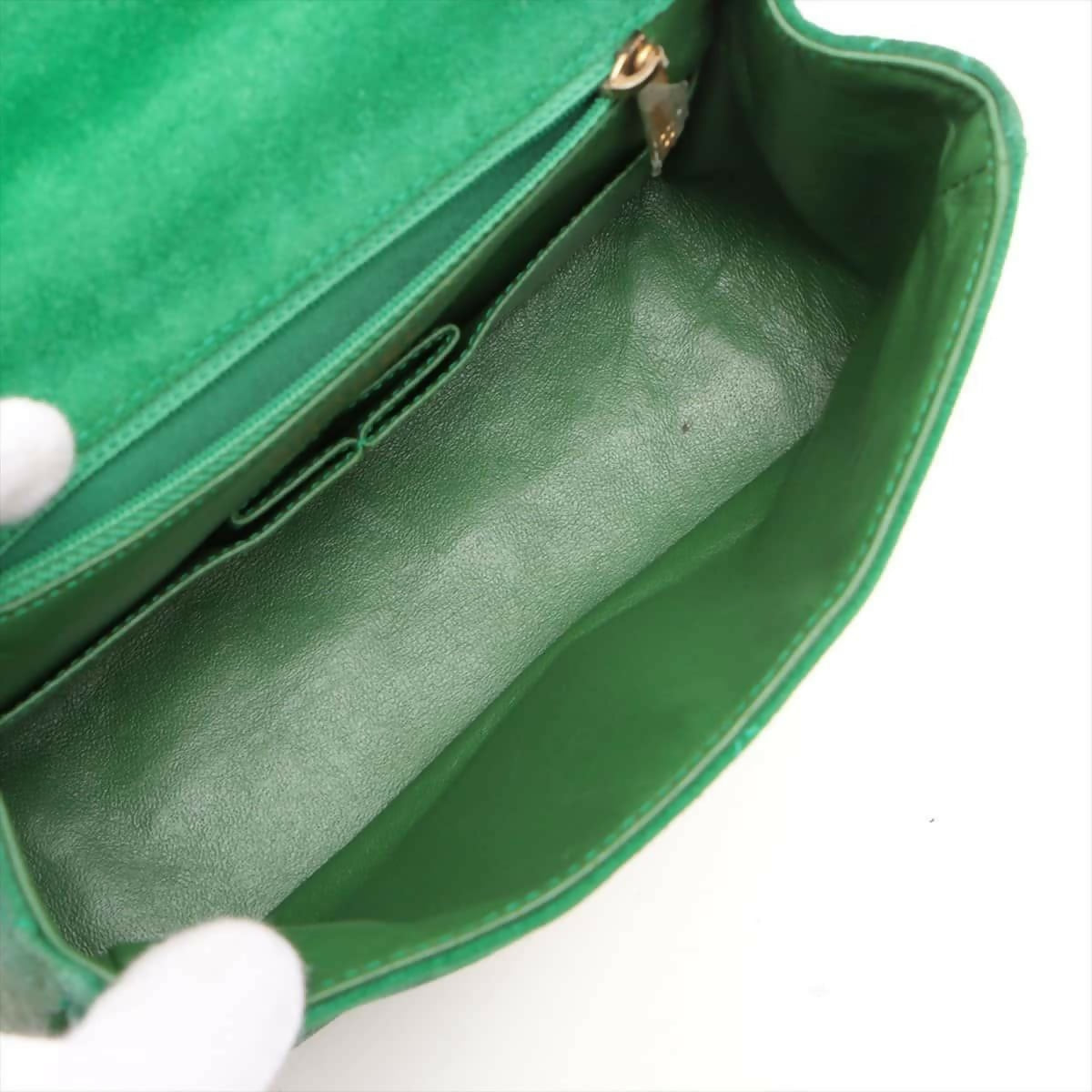 Chanel  Green Small Suede and Lambskin Pagoda Flap Bag