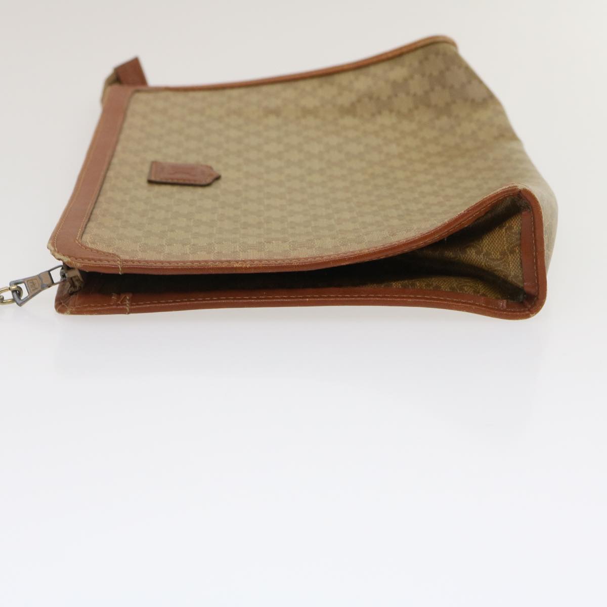 Luxury CELINE Macadam Pouch Clutch Bag PVC Leather Beige jk1328