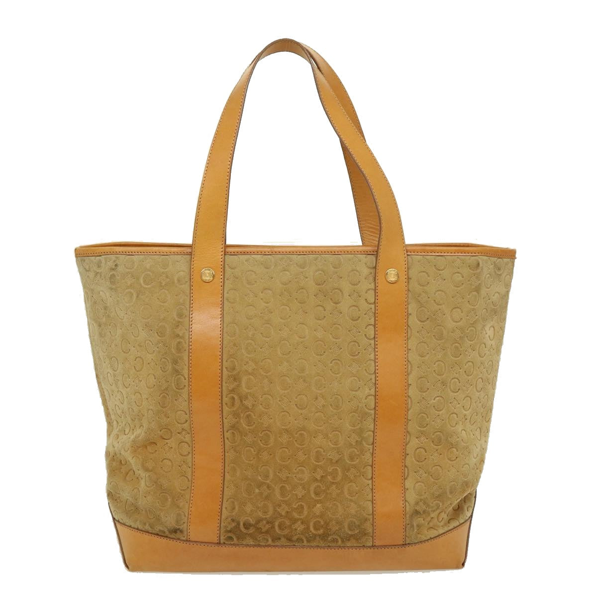 Luxury CELINE C Macadam Canvas Tote Bag Suede Beige  ai599