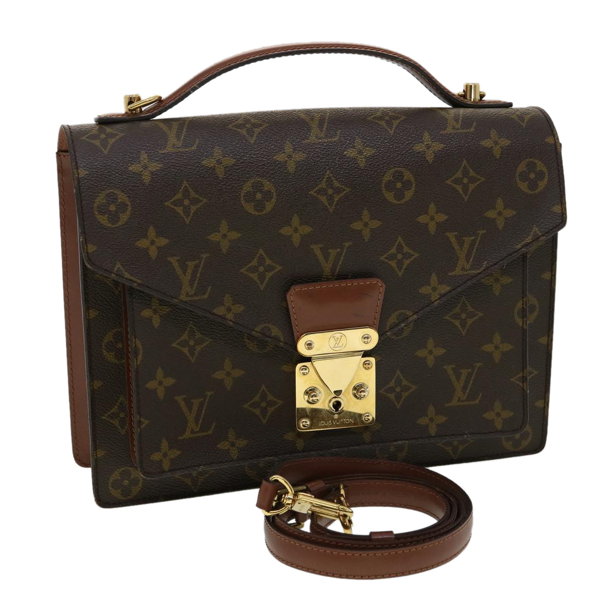 LOUIS VUITTON Monogram Monceau Hand Bag 2way M51185 LV jk2663
