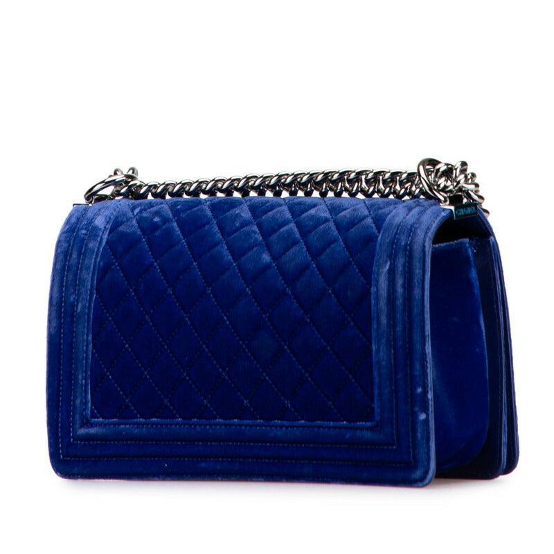 Chanel Boy Chanel Velour Leather Shoulder Bag