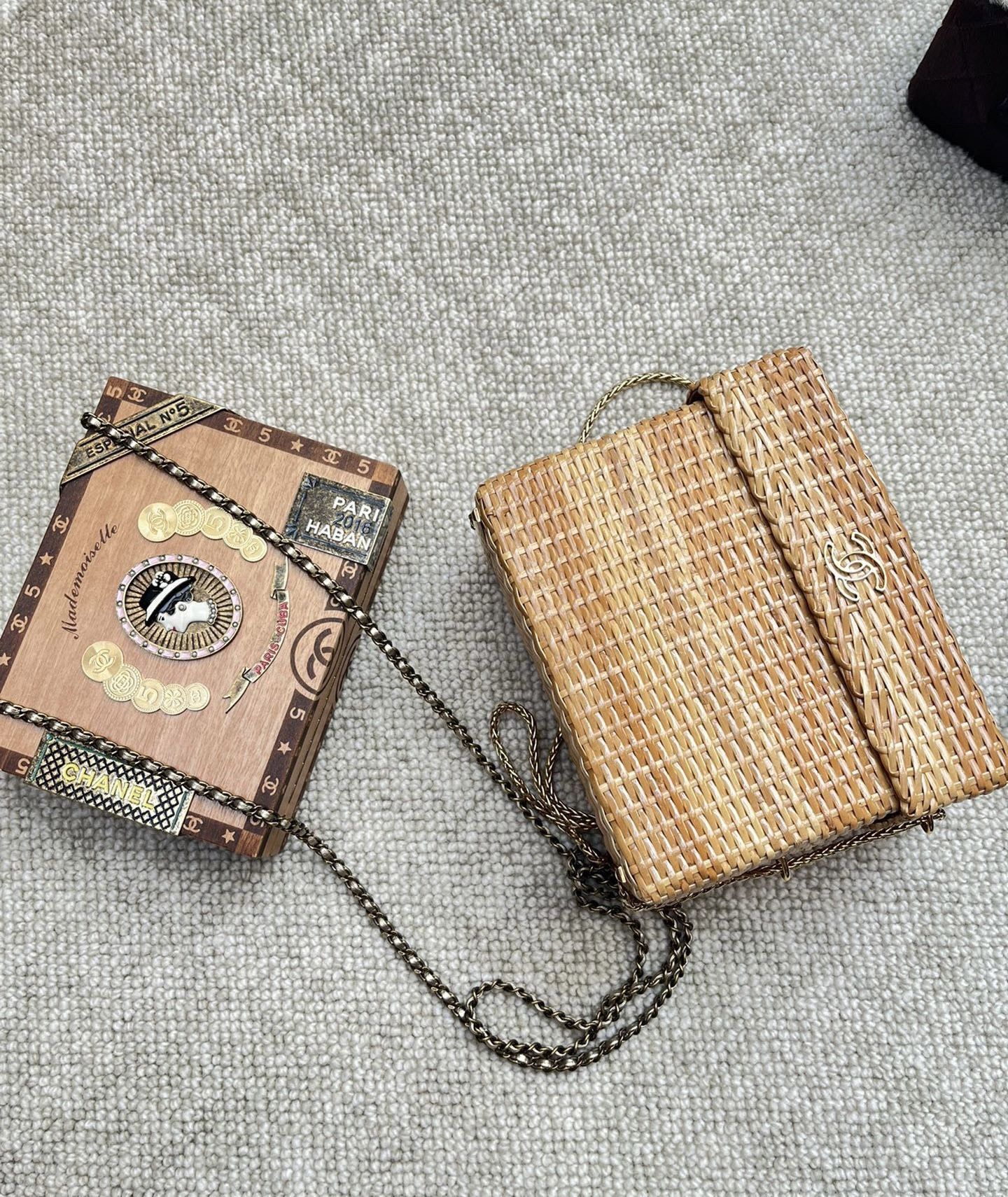 Rare  Chanel Bamboo Chain Box Bag