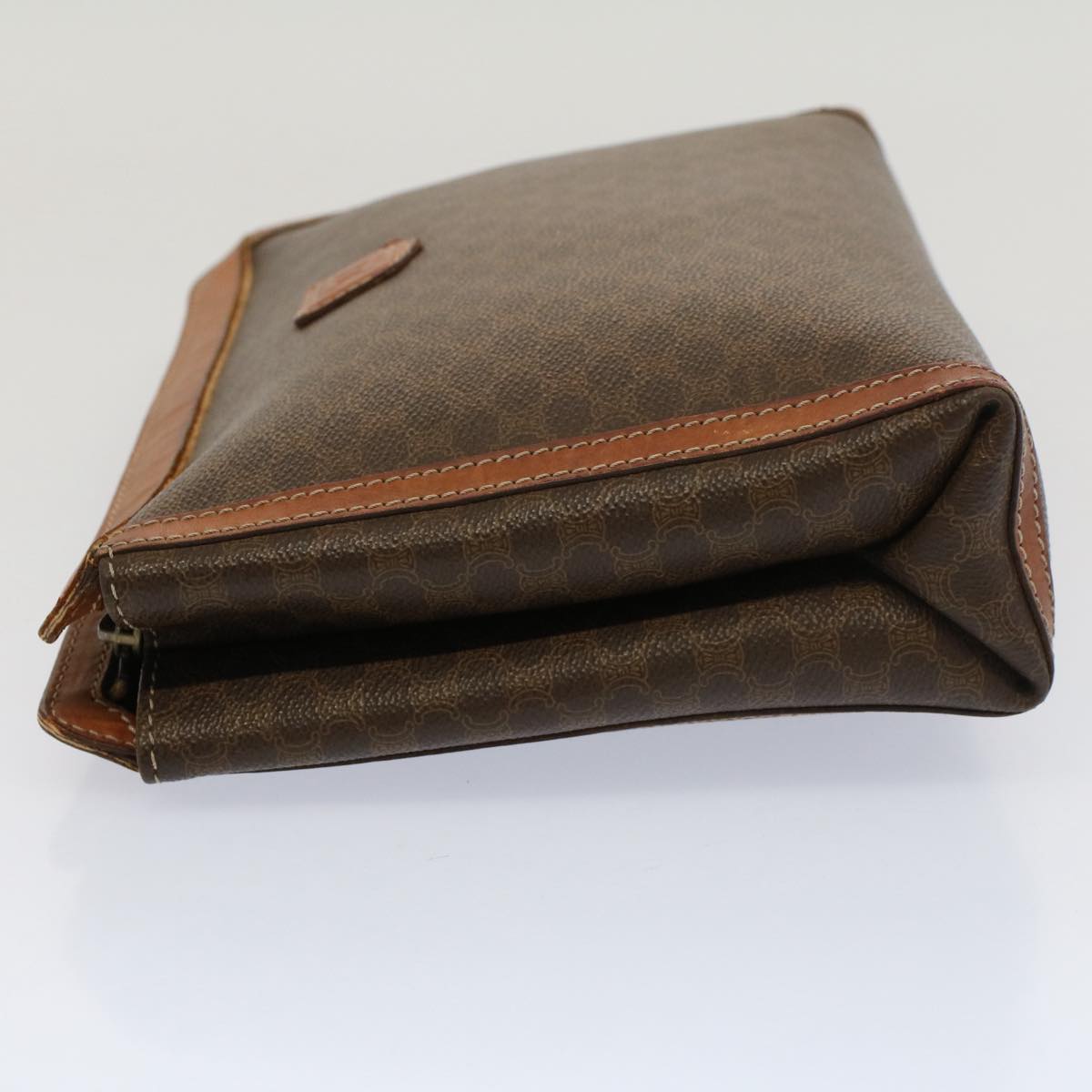 Luxury CELINE Macadam Canvas Clutch Bag PVC Leather Brown ki3409