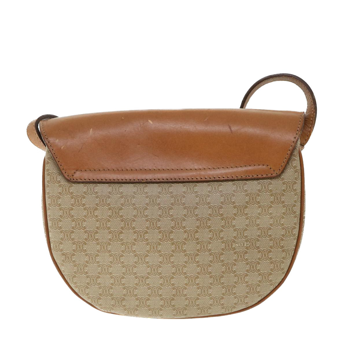 Luxury CELINE Macadam Canvas Shoulder Bag Beige  ki3429