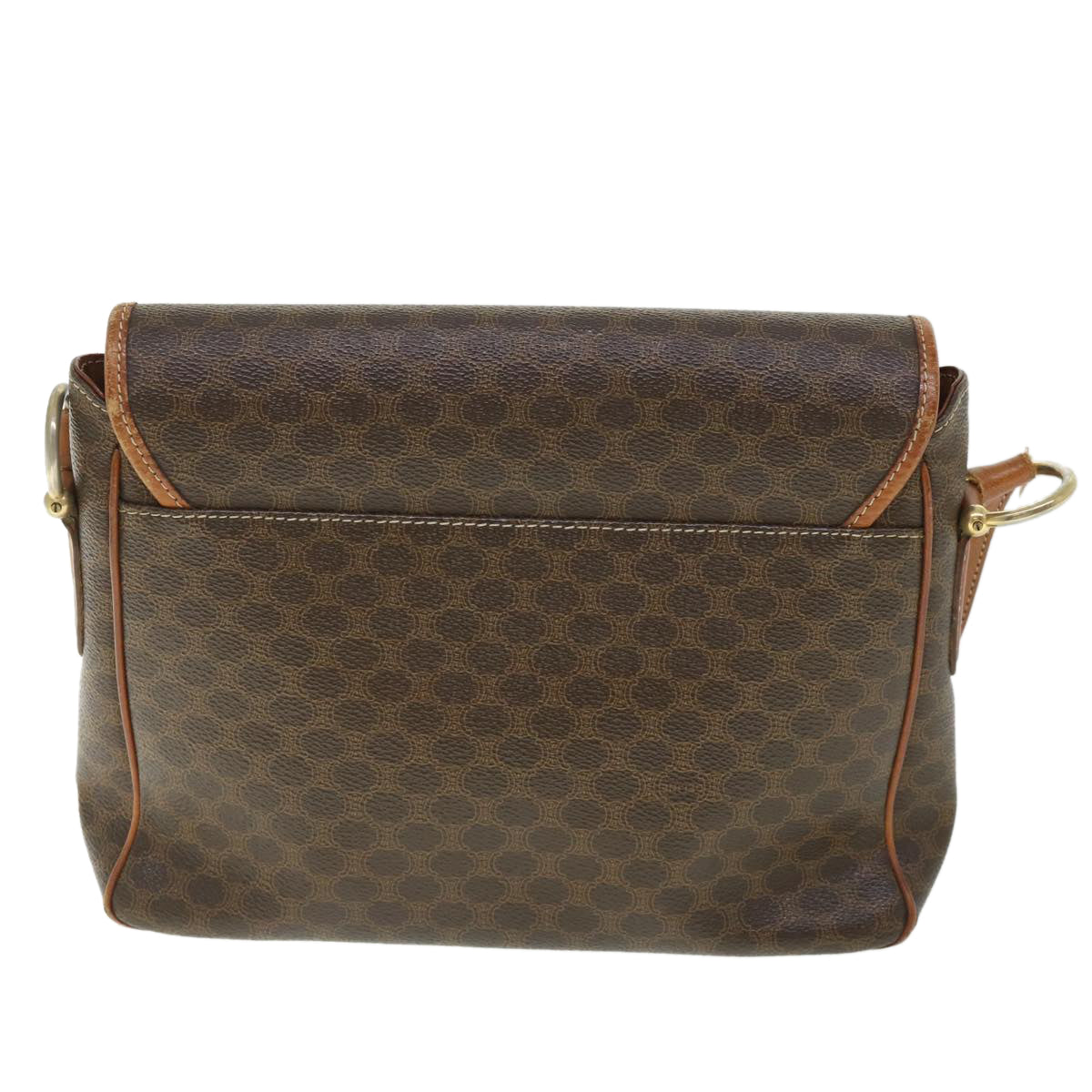 Luxury CELINE Macadam Canvas Shoulder Bag PVC Leather Brown  ki3561