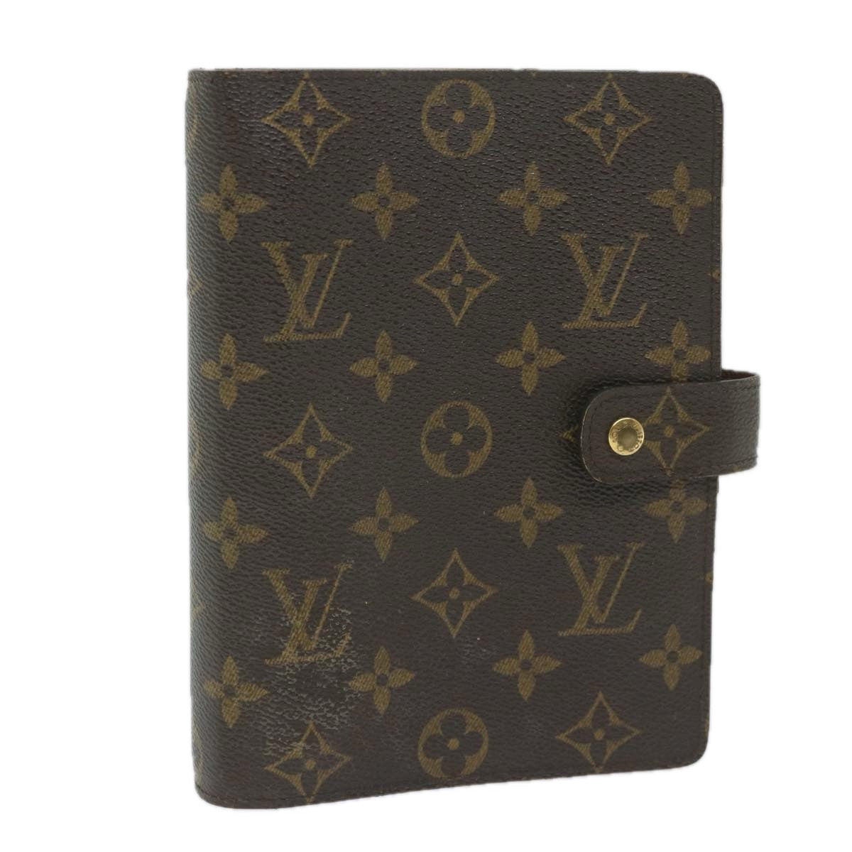 LOUIS VUITTON Monogram Agenda MM Day Planner Cover R20105 LV Auth ki3875