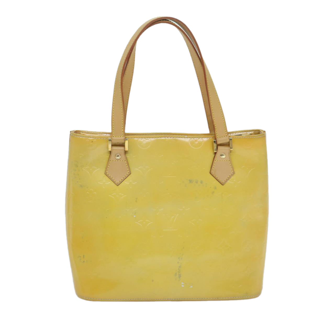 LOUIS VUITTON Monogram Vernis Houston Hand Bag Gris M91053 LV Auth ki3886