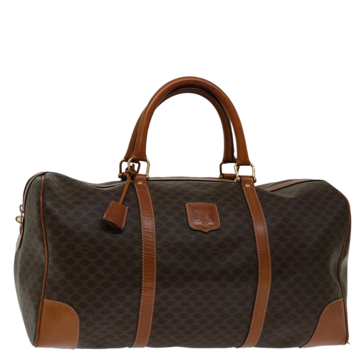 Luxury CELINE Macadam Canvas Boston Bag PVC Brown  ki4266