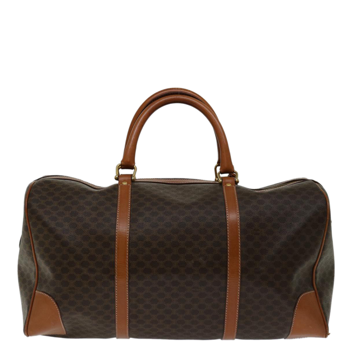 Luxury CELINE Macadam Canvas Boston Bag PVC Brown  ki4266