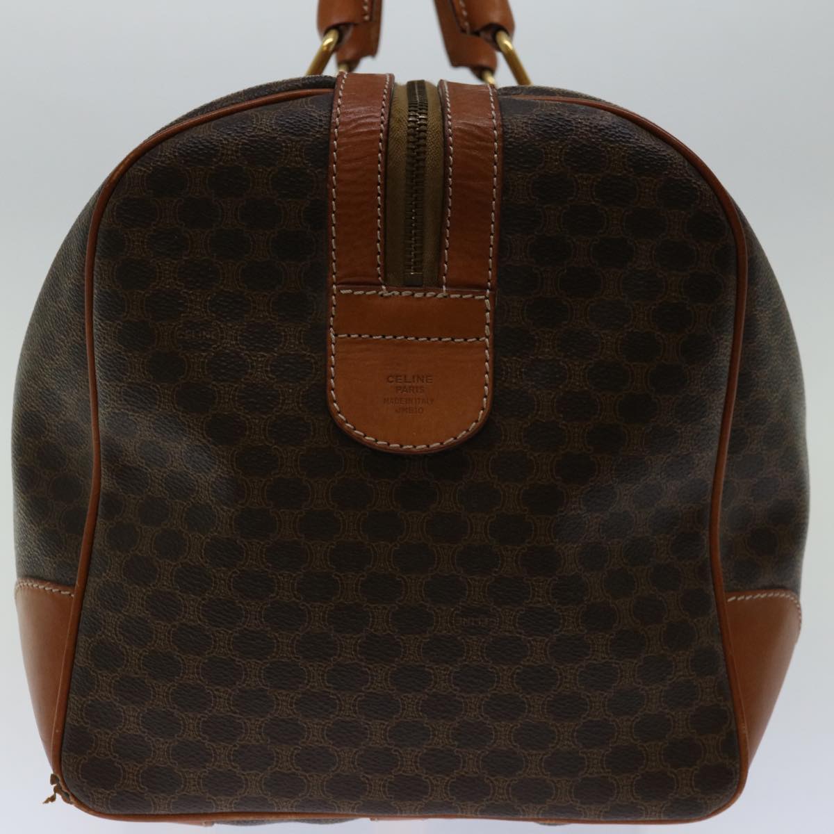 Luxury CELINE Macadam Canvas Boston Bag PVC Brown  ki4266
