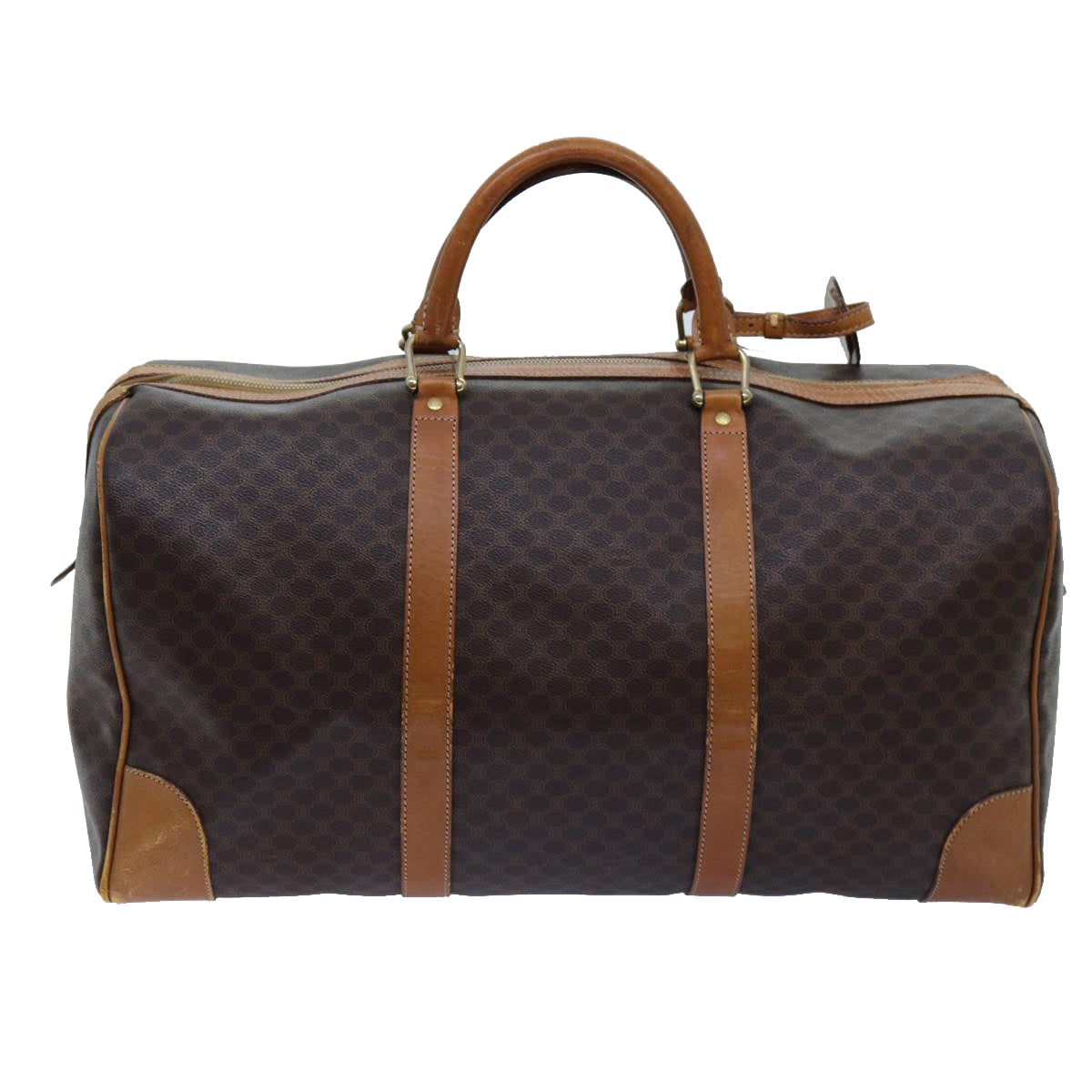 Luxury CELINE Macadam Canvas Boston Bag PVC Brown  ki4386