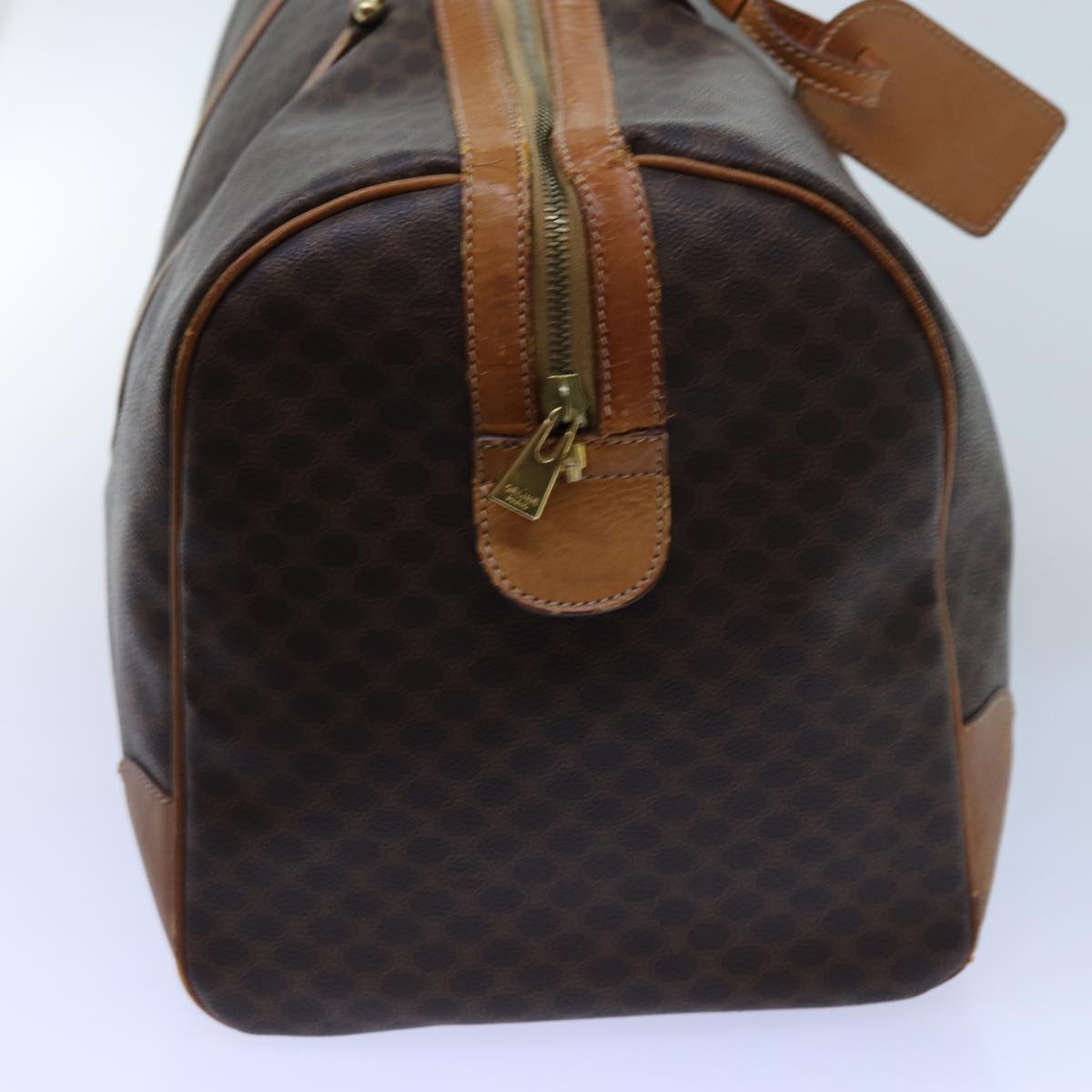 Luxury CELINE Macadam Canvas Boston Bag PVC Brown  ki4386