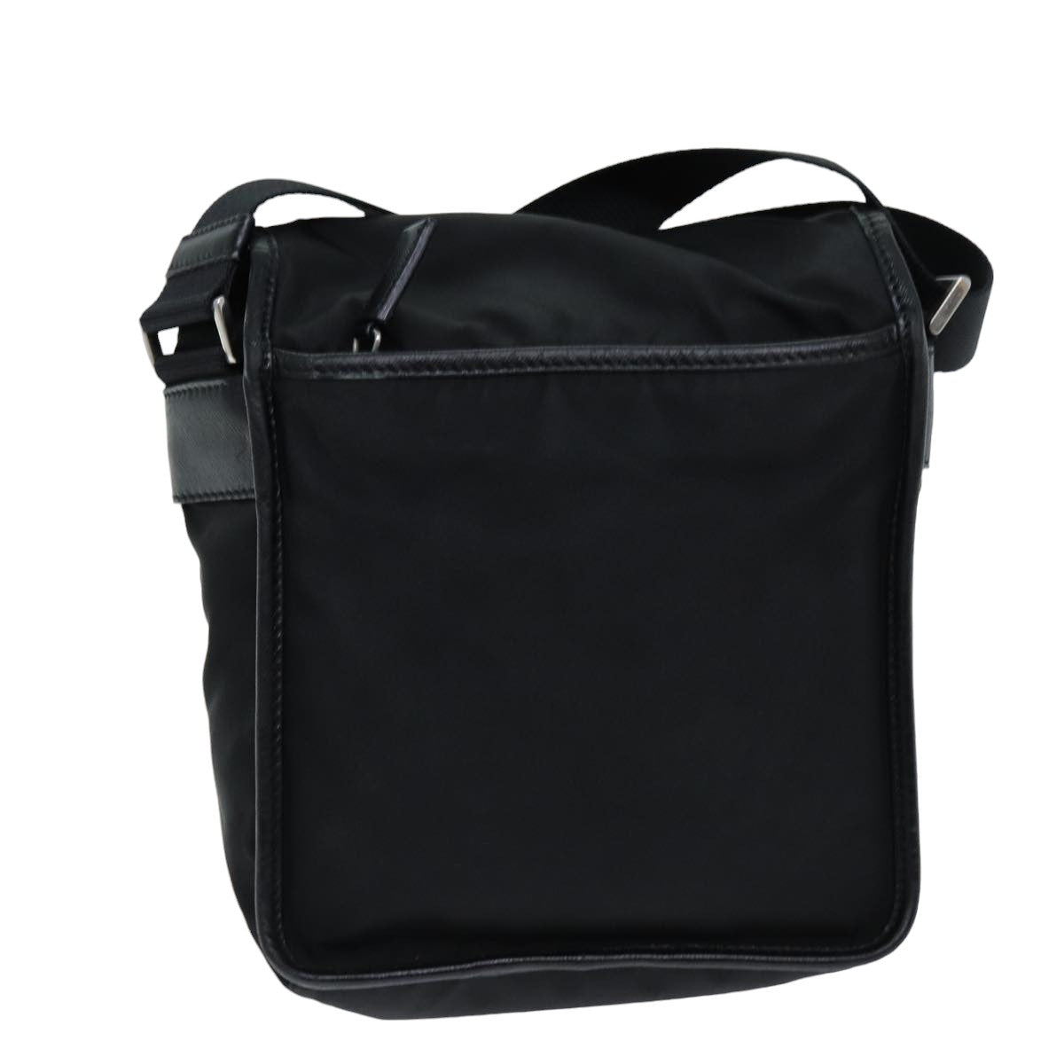 PRADA Shoulder Bag Nylon Leather Black Auth ki4537