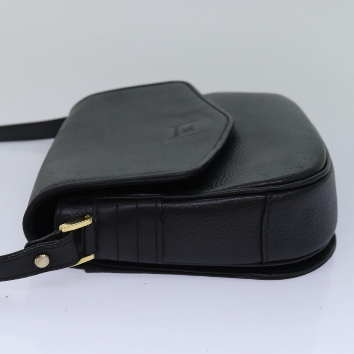 Luxury BurberrySs Shoulder Bag Leather Black Auth ki4643