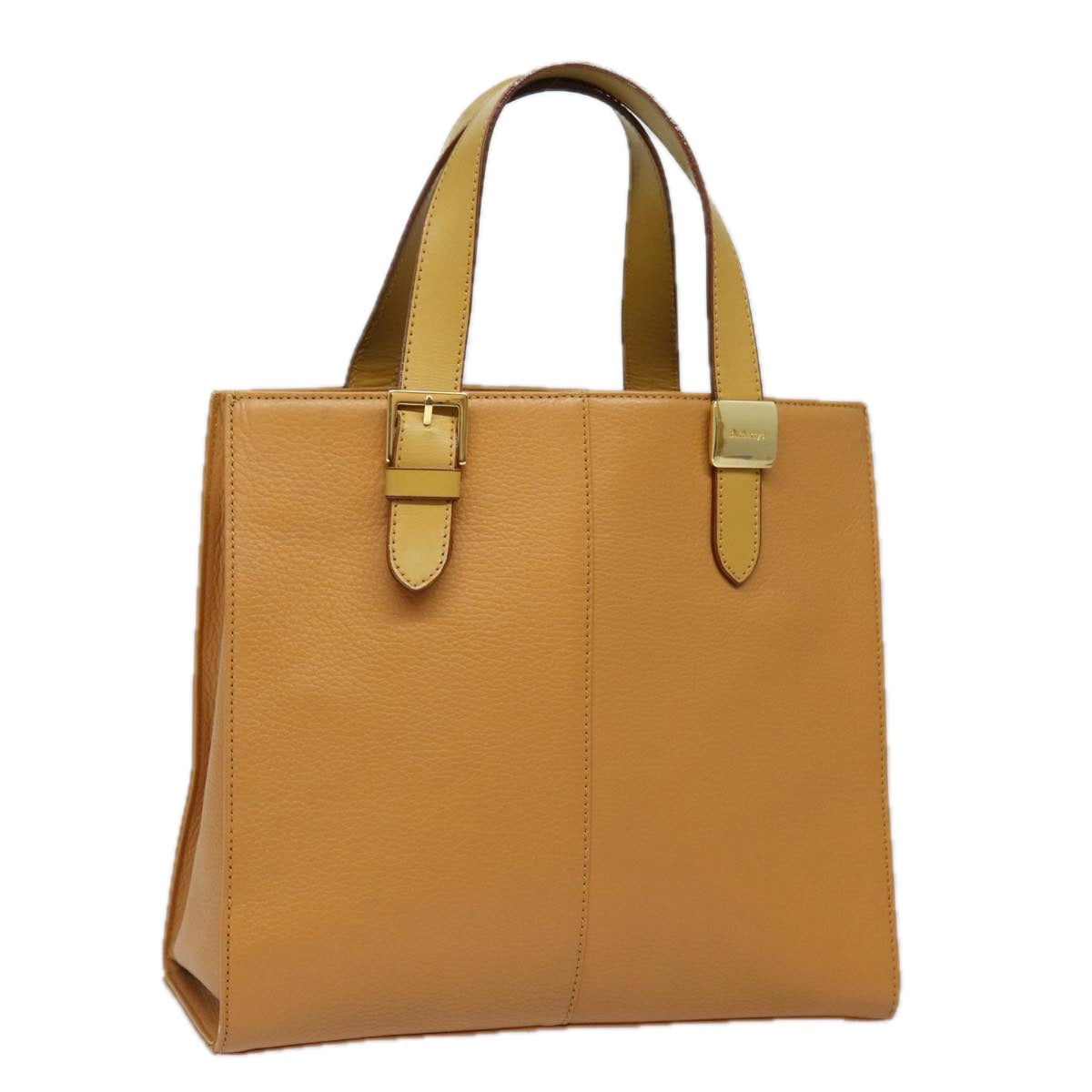 Luxury BurberrySs Nova Check Hand Bag Leather Beige Auth ki4691