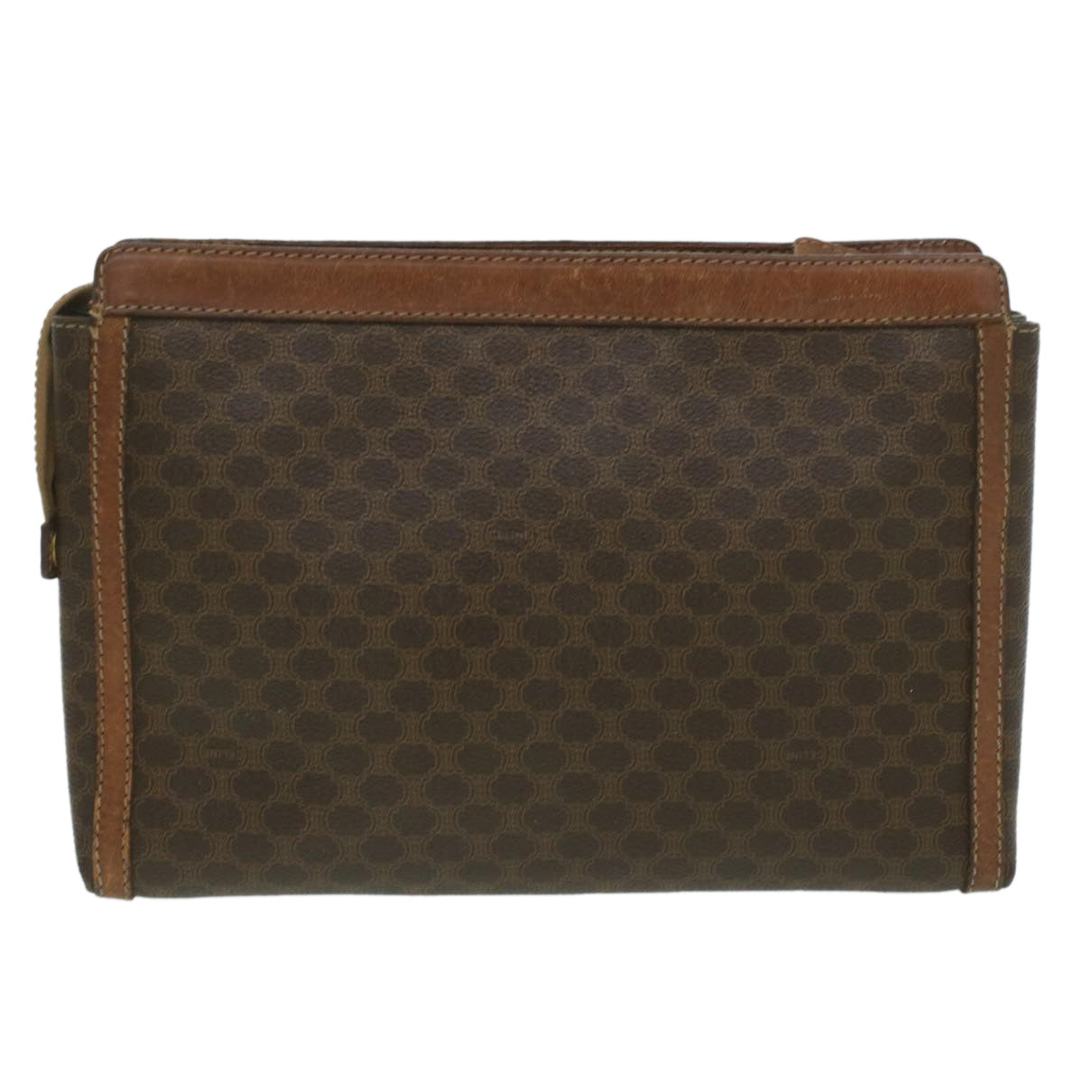 Luxury CELINE Macadam Canvas Coin Purse Clutch Bag PVC Leather 2Set Brown  kk159