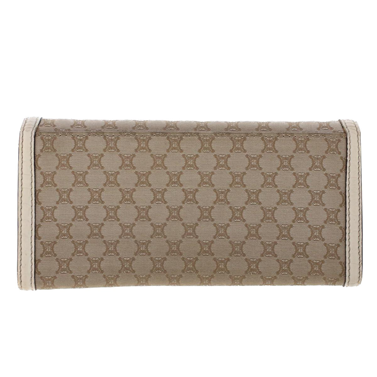 Luxury CELINE Macadam Canvas Long Wallet Leather Beige  kk176