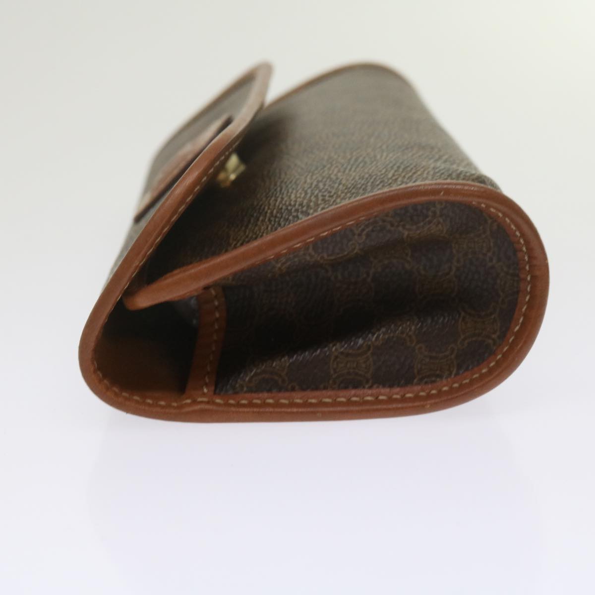 Luxury CELINE Macadam Canvas Pouch PVC Leather Brown  kk204