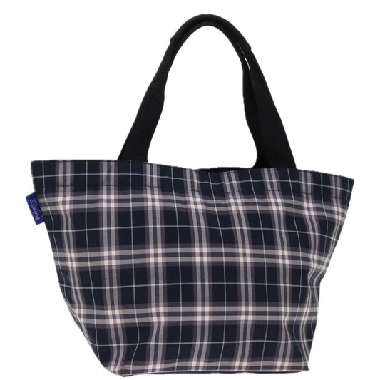 Luxury BurberrySs Blue Label Nova Check Tote Bag Nylon Navy Auth kk240