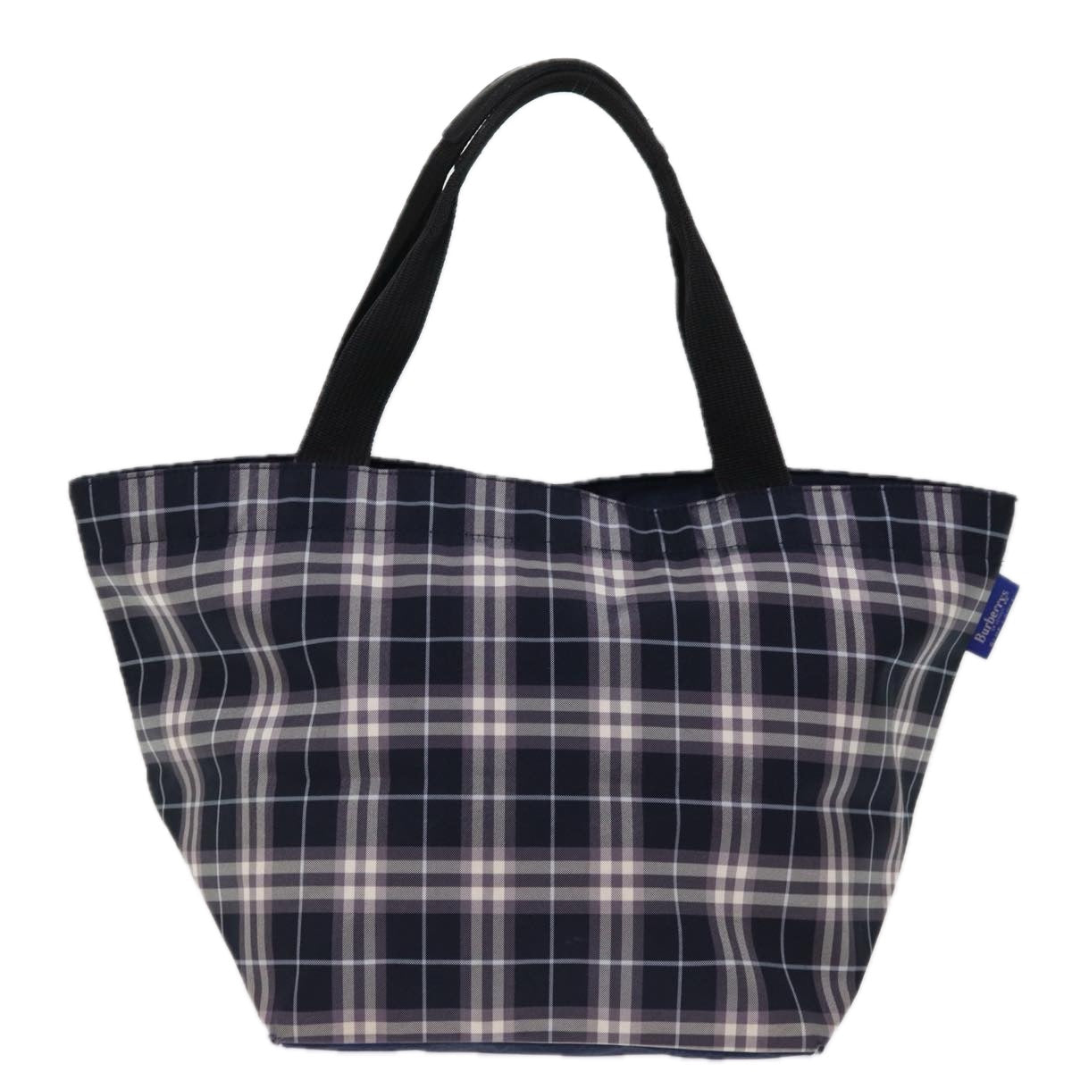 Luxury BurberrySs Blue Label Nova Check Tote Bag Nylon Navy Auth kk240