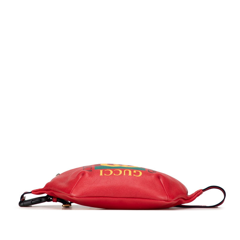 Gucci Logo Print Shearling Line Leather Waist Bag