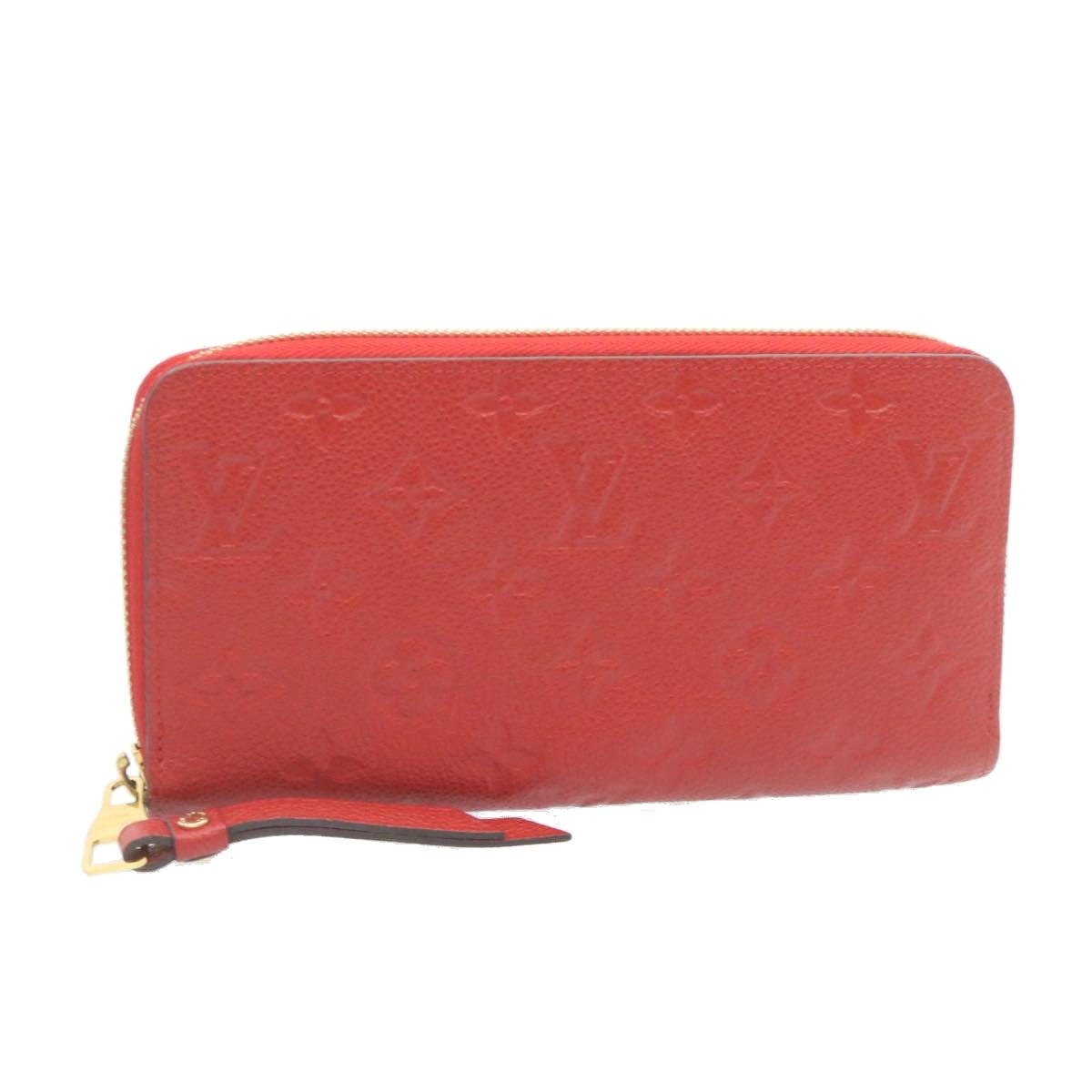 LOUIS VUITTON Monogram Empreinte Zippy Wallet Red M60017 LV knn040